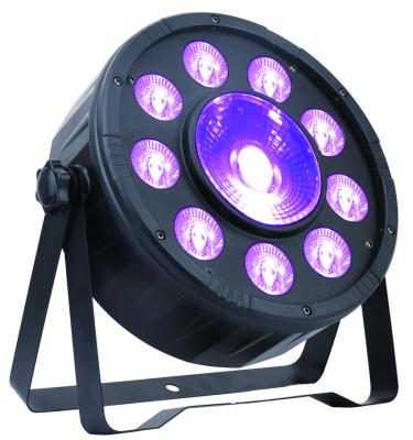 China Color Mixing DMX RGB Indoor LED Flat Par Light 9 * 3W +1 * 30W IP20 for sale