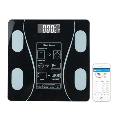 China Body Weighing Bathroom High Quality Black Personal Electric Body Tempered Glass Scale for sale