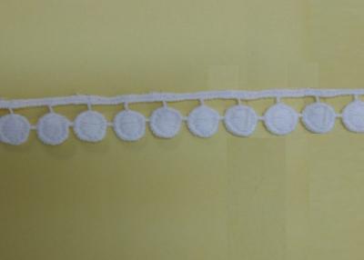 China Skirt 100% Cotton Water Soluble Lace 3'' White Round 2.6G Per 15 Yard for sale