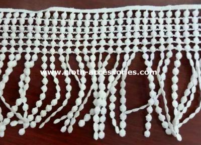 China Polyester Tassel Lace Fringe Trim / Embroidered Chemical Lace Fabric for sale