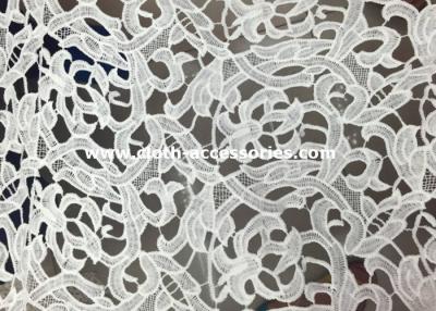 China Crochet Geometric Embroidered Water Soluble Lace Fabric Custom Logo For Evening Dress for sale