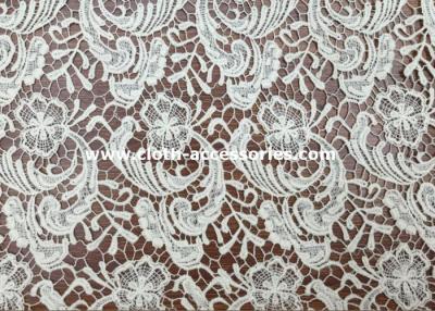 China Flower Heavy Cotton Lace Fabric Normal  Dyeing / 1.2M Chemical Embroidery Laces for sale