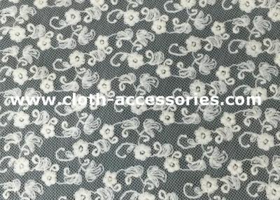 China Floral Knitted White Net Lace Fabric Trimmings With Sun Flower Pattern for sale