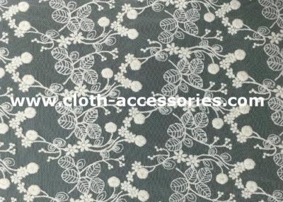 China Uneven Embroidery 3D Lace Fabric / White Cotton Mesh Lace Trim SGS / INTERTEK for sale