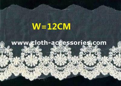 China Net Dress Patterned Embroidered Lace Fabric Colorfast For Wedding Dresses for sale