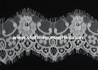 China Polyester Double Edged Eyelash Lace Trim White For Crepe Feminine Dress for sale