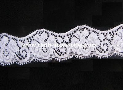 China Scallop Edge Wedding knit Nylon Lace Fabric Trimming Eco - Friendly Dyeing for sale