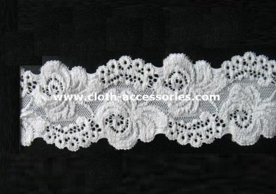 China Custom Stretchable Crocheted Nylon Lace Fabric Comfortable With Spandex Mesh for sale