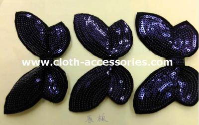 China Butterfly Purple Artificial Corsage Flowers / Sequin Flower Brooch Corsage for sale