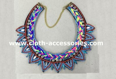 China 30cm Small Bead Weaving Necklace With Plastic Beads , Alloy Chain for sale