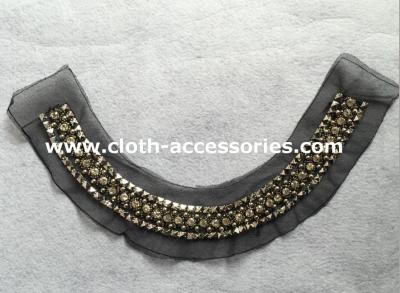 China Diamond Big Arylic Beaded Collar Necklace With Round ABS Plated Beads for sale