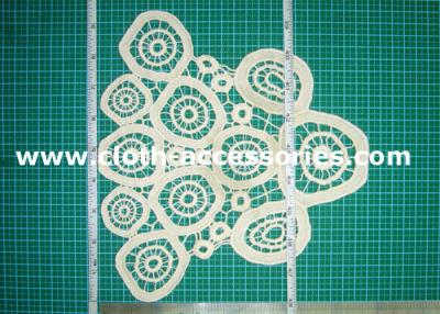 China Round Crochet Flower Appliques / 100% Cotton Crochet Appliques For Hats for sale