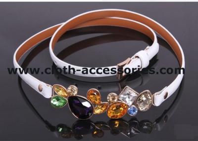 China 90CM × 2CM White Rhinestone Cloth Belts Diamond shape with OEM / ODM Accepted for sale