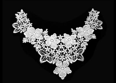 China Floral Flower Crochet Lace Collar For White Lace Top / Crochet Lace Top Women for sale