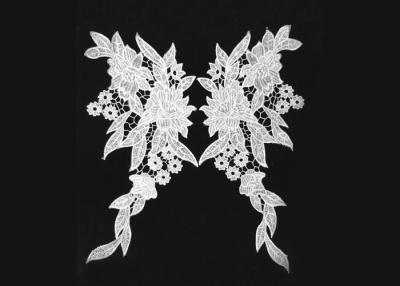 China White Lace Wedding Dress Appliques With Embroidered Floral Flower Design for sale