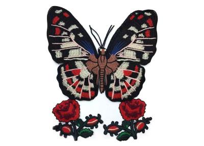 China Attractive Embroidery Butterfly Clothing Appliques Variegated with 100% Polyester for sale