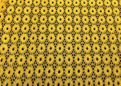 China Yellow Round Pattern Designer Nylon Lace Fabric For Fashion Apparel for sale