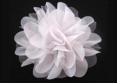 China White Alternative Chiffon Mesh Fabric Flower Corsage Accessories For Bridal Wedding for sale