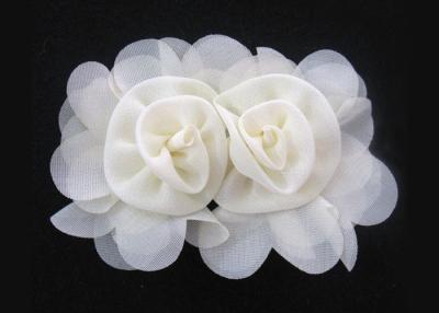 China Apricot 120D Chiffon Handmade Artificial Fabric Flower Corsage For Hair Accessories for sale