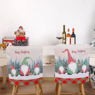 China Decorative Cartoon Santa Design Chair Back Covers Christmas Wholesale Good Quality Canvas for sale