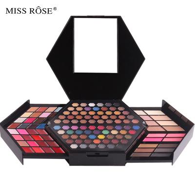 China Miss Rose Makeup Kit Professional Eyeshadow Palette With Luxury Lipstick Concealer Pencil Matte And Pearl Eye Shadow for sale