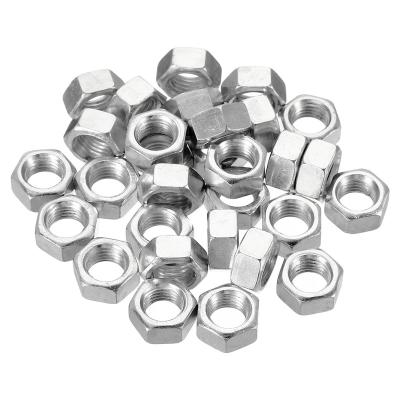 China Heavy Industry M8 X 1.0 Steel Hex Nuts, 30 Pack Metric Thread Hardware Galvanized Finish Nuts Screw Bolt Fasteners 6mm Size for sale