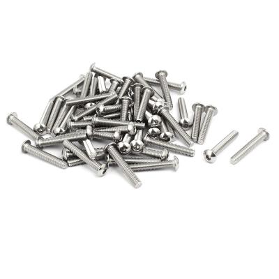 China M4x25mm 304 Stainless Steel Button Hex Socket Cap Head Screw Bolts 55pcs 1178278 for sale