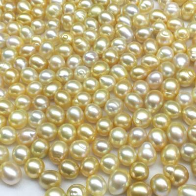 China Natural Seawater Nanyang Jinzhu Natural Pearl Seawater Pearl Oval Gold Seawater Pearl for sale