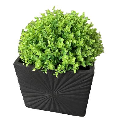 China Simply Plant Classic Design Square Fiber Clay Garden Flower Pots And Planters for sale