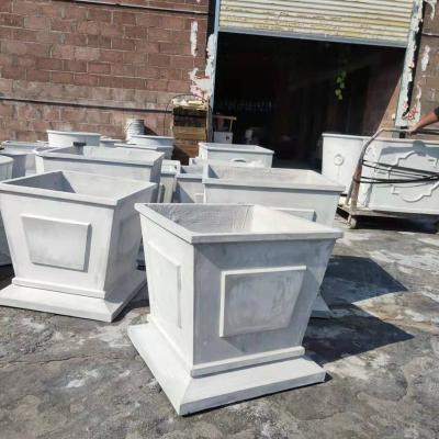 China Modern Street Modern Fiberglass City Foshan Concrete Container Planter Box Cubic Decoration for sale