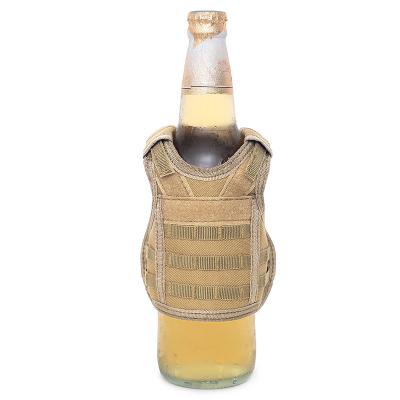 China Multicolor Mini Tactical Vest Adjustable Cover Beer Drink Cans Holder Or Bottle for sale