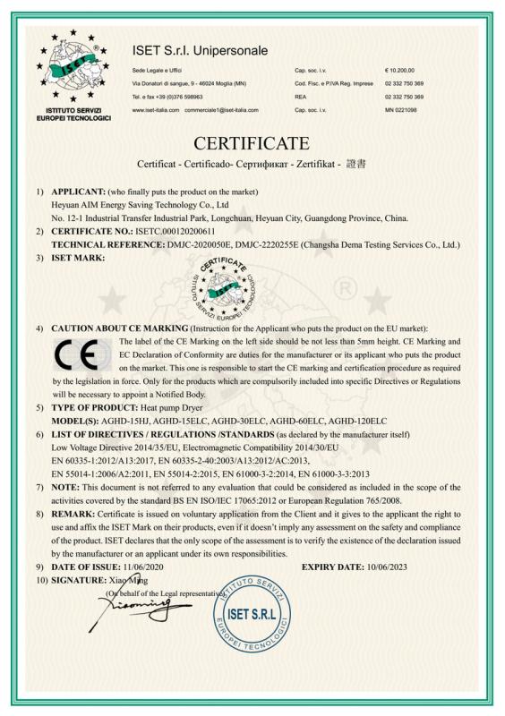 CE - Guangdong AIM Energy Saving Technology Co., Ltd.