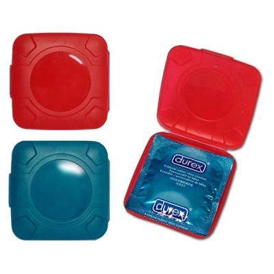 China Plug Condoms Compact Square Plastic Condom Box for sale