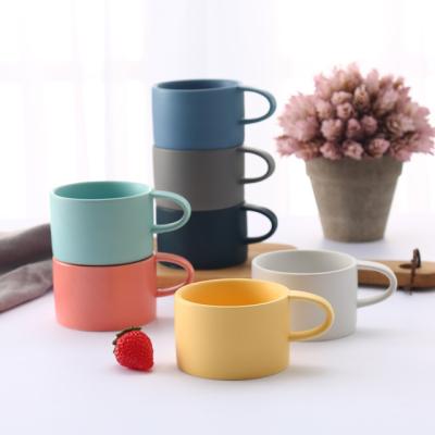 China Lelyi Luster Color Cup Durable Couple Matte Ceramic Custom LOGO Ceramic Mug for sale