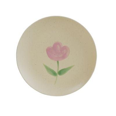 China Hand-Painted Ceramic Tableware Household Store Cake Plate Flower Statis Lelyi Western Steak Dish for sale