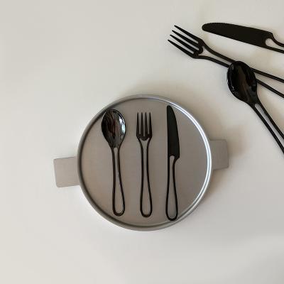 China Viable Lelyi Korea Statistical Institute Cutlery Spoon Forks And Knife Stainless Steel Dessert Cutlery Spoon Creative Set for sale