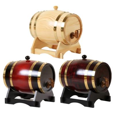 China 100% Vintage Handmade Wooden Oak Lelyi 1L/1.5L/3L Beer Barrel Red Wine Wooden Barrels For Beer Brandy Whiskey Rum Port for sale