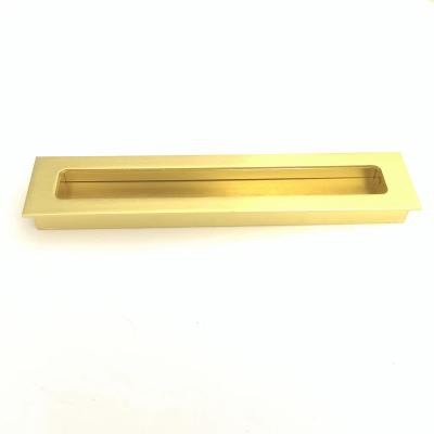 China Modern Brush Brass Aluminum Recessed Handle for Sideboard Bathroom Cupboard Washroom Wardrobe Drawer Dresser Door for sale