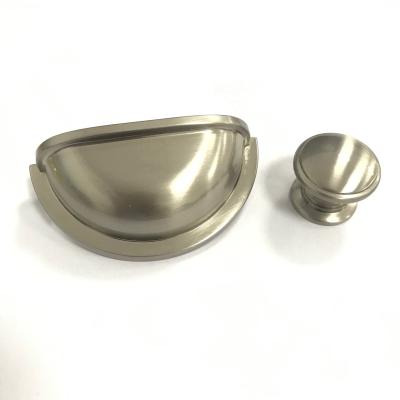 China Good Quality Cabinet Accessories Furniture Dresser Drawer Shell Cup Pull Handle And Knob Zinc Alloy for sale