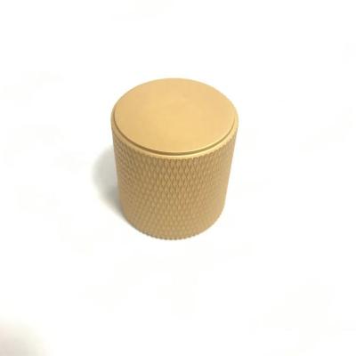 China Contemporary Gold Solid Aluminum Cabinet Knurled Flat Round Knurling Knob Diameter 22mm Knob And Handle for sale