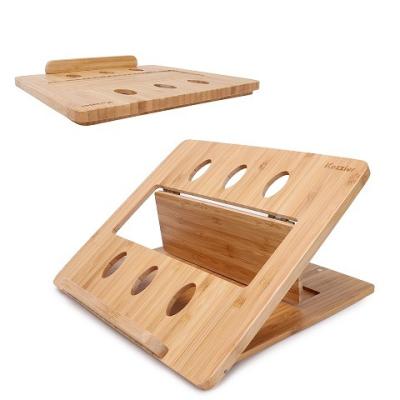 China Laptop Wooden Cooling Adjustable Bamboo Stand (Height) New Style Foldable Adjustable for sale