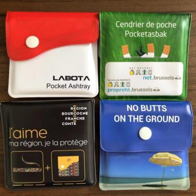 China PVC EVA Pocket Ashtray Cheap Customized Pocket Outdoor Ashtray Silicone Plastic Portable Pocket With Custom Logo Bag PVC for sale