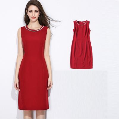 China Plus size 2021 daily sale casual dress autumn suit a-line large size red graceful warm winter skirt for sale