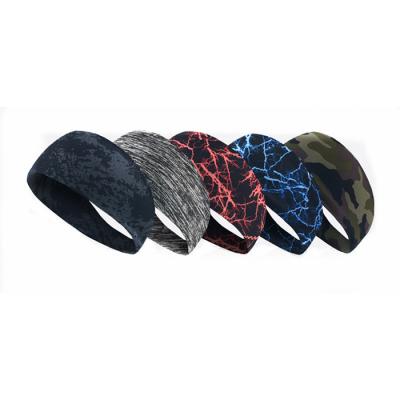 China Wholesale Custom Logo Yoga Jacquard Sweatproof Elastic Sports Headband Men For Running for sale