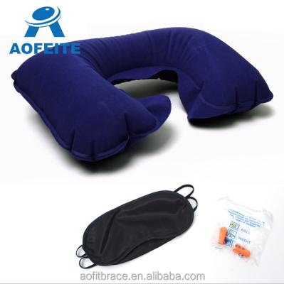 China Anti-Apnea Travel Three-Piece Suit Massage Neck Support Travel Pillow Eye Shade Blinder+ear Mask Plugs for sale