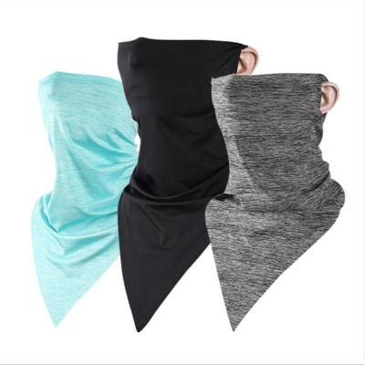 China Custom Face Mask Anti Ice Face Scarf Anti Dust Triangular Silk Bandana UV Cover Summer Face Mask Bandana for sale