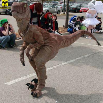 China Amusement Park HLT Performance Exhibition Life Size Realistic Dinosaur Costume For Display for sale