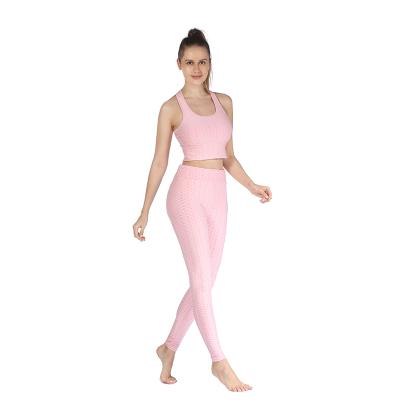 China Maternity Girls Gym Suit Gymwear Women Crop Top Active Wear Ribbed Yoga Bra 2Pc Yoga Set for sale