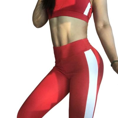 China QUICK DRY Women White Stripe Fitness Yoga Wear for sale