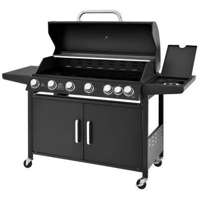 China Height Adjustable Barbecue Grill , 6 Burner Gas Grill With Side Burner for sale